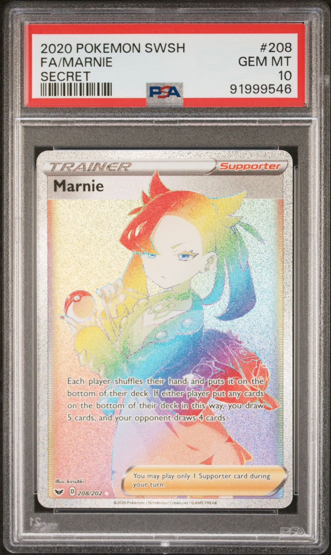 Marnie Secret Full Art #208 PSA 10