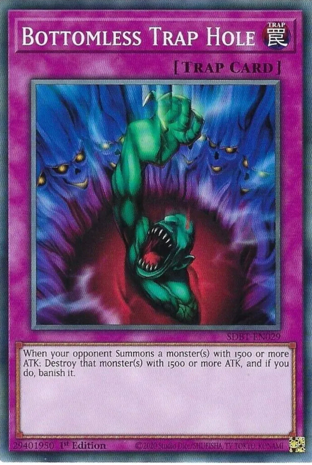 Yu-Gi-Oh! TCG - Bottomless Trap Hole SDBT-EN029