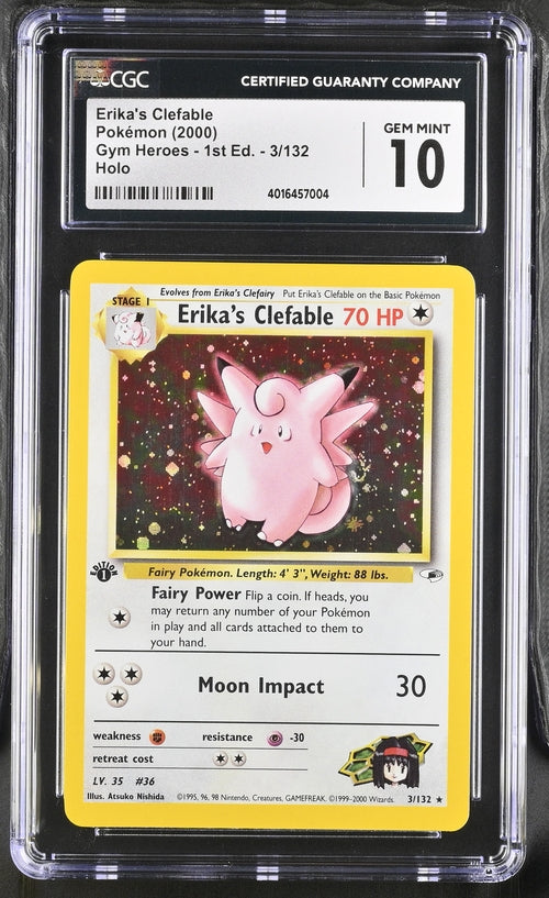 Erika's Clefable Gym Heroes 1st Edition CGC 10