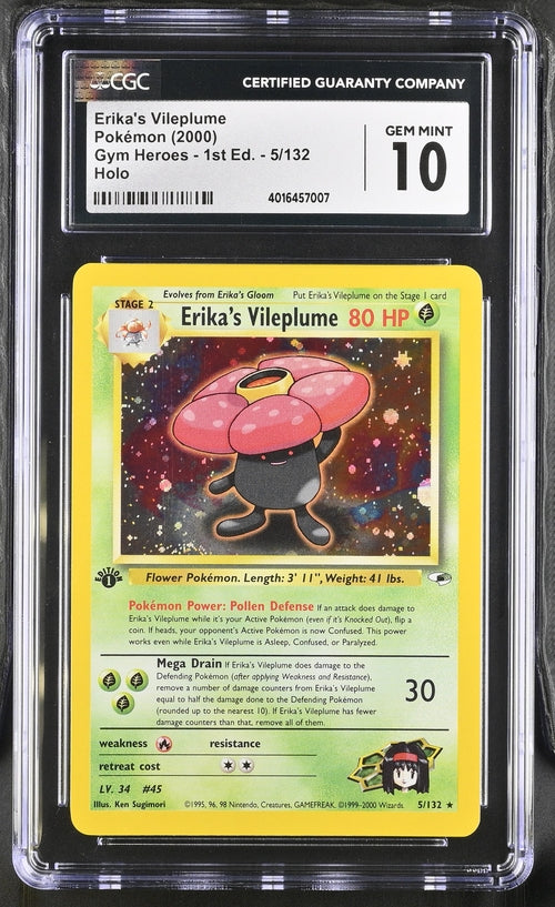 Erika's Vileplume Gym Heroes 1st Edition CGC 10