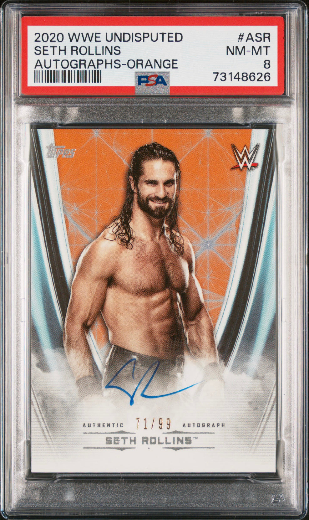 Seth Rollins Auto Orange /99 #ASR PSA 8