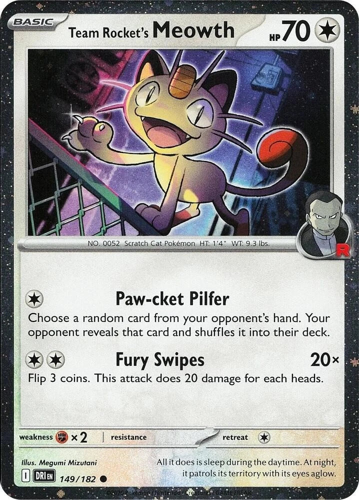 Pokemon TCG -  Team Rocket's Meowth #149