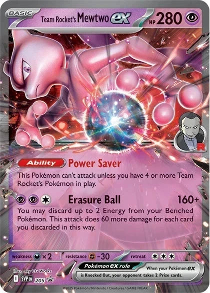 Pokemon TCG - Team Rocket's Mewtwo ex #205
