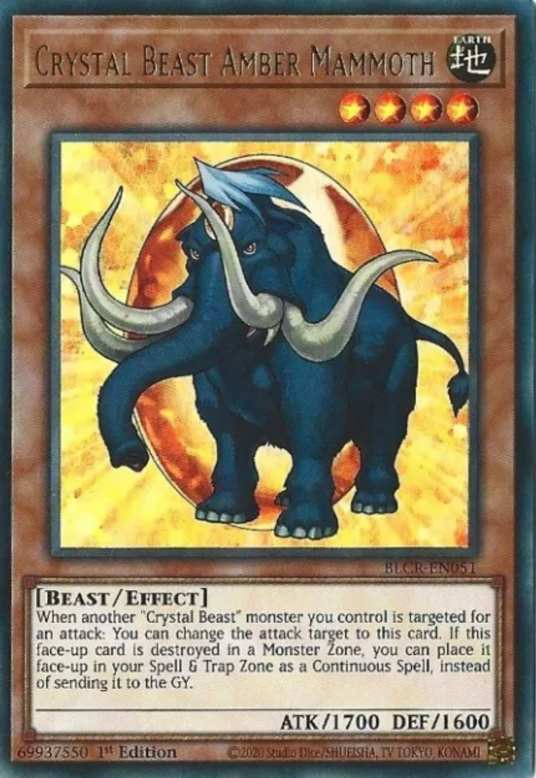 Yu-Gi-Oh! TCG - Crystal Beast Amber Mammoth BLCR-EN051