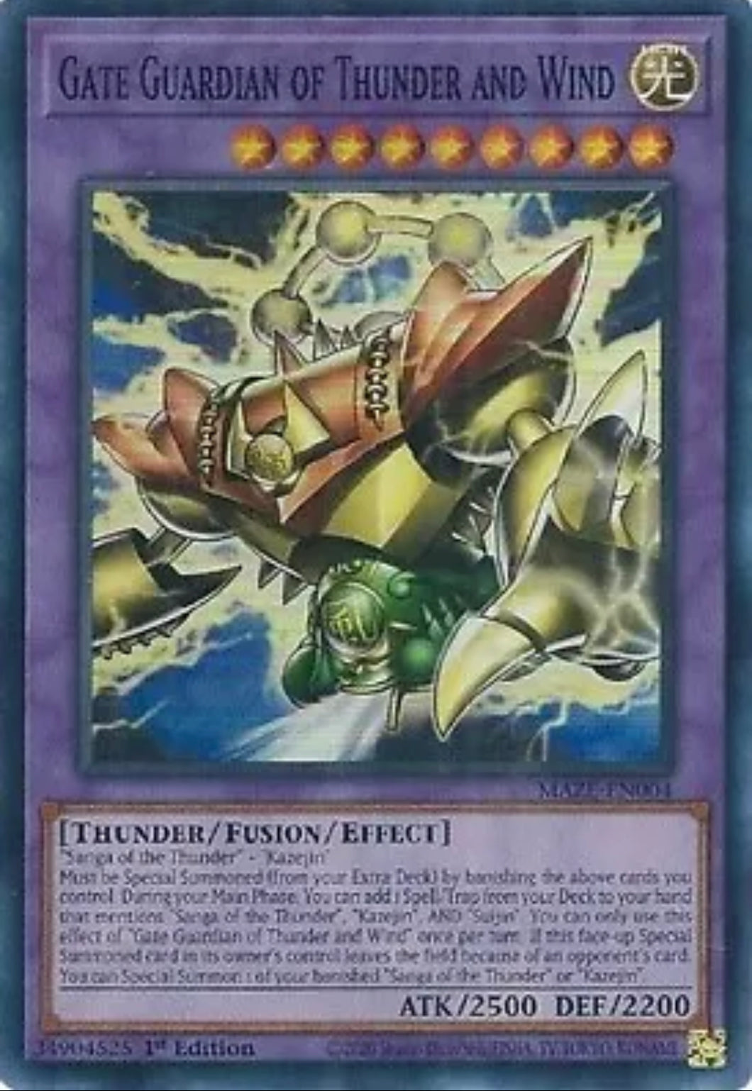 Yu-Gi-Oh! TCG - Gate Guardian of Thunder and Wind MAZE-EN004